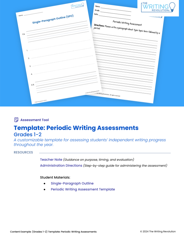 Template: Periodic Writing Assessment