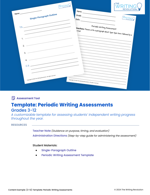 Template: Periodic Writing Assessment