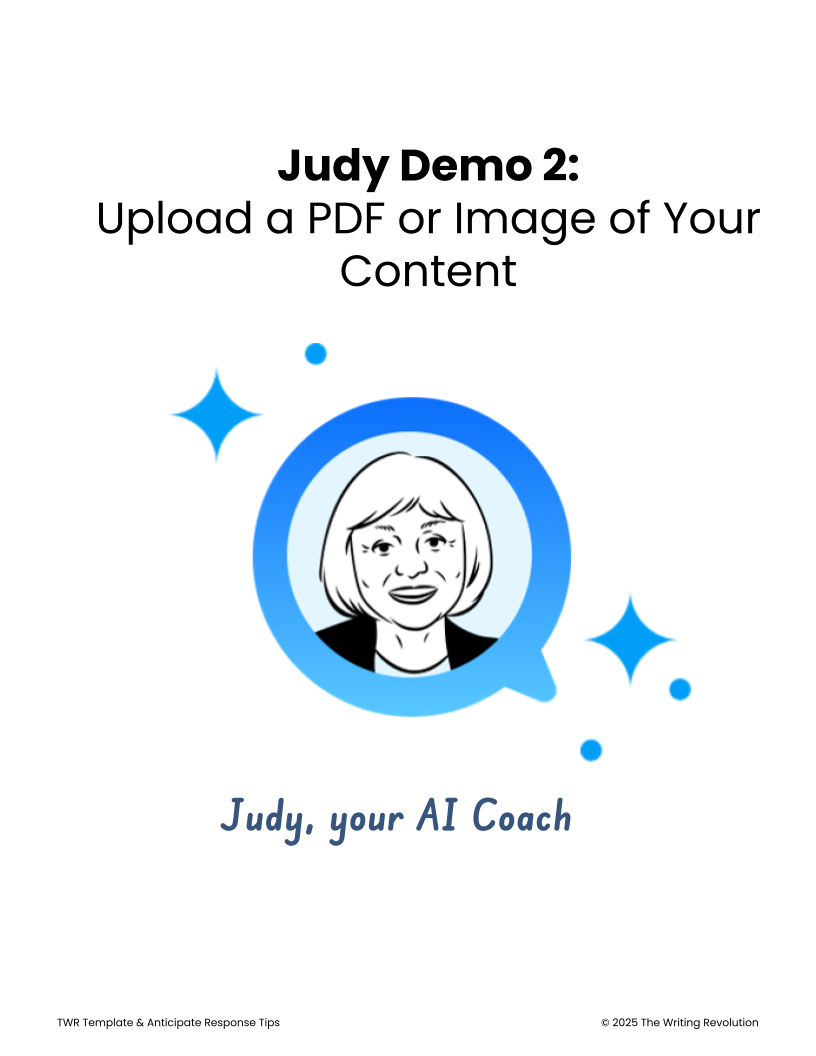 Judy Demo 2: Upload a PDF or Image of Your Content